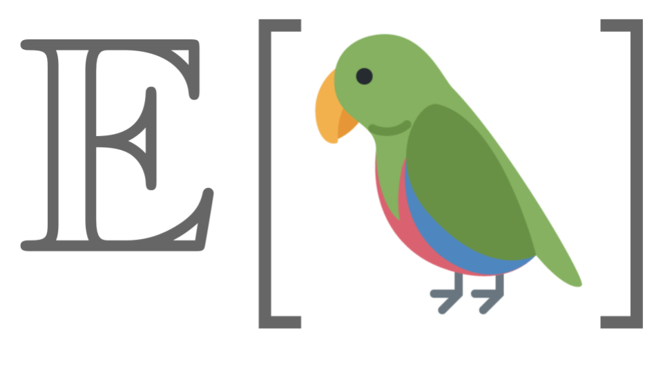 Expected Parrot logo: a green parrot inside expectation brackets