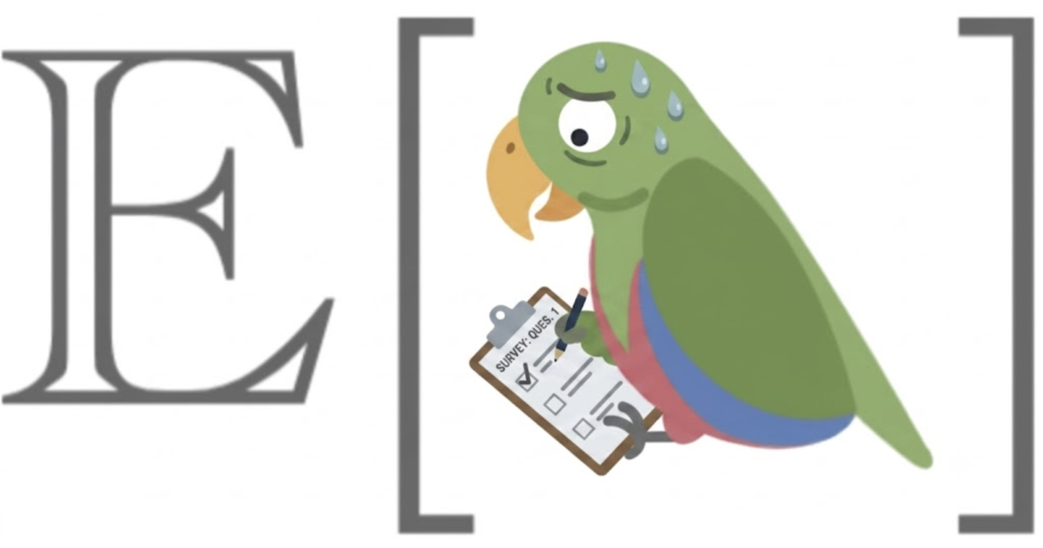 A survey-taking Expected Parrot inside brackets